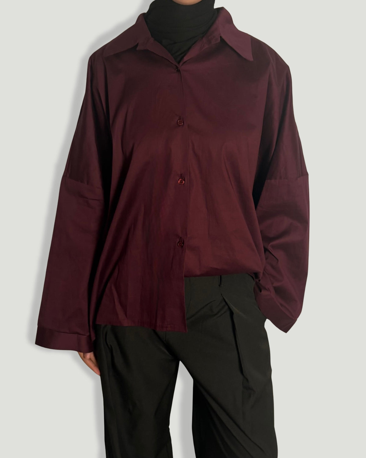 CHEMISE OVERSIZE BORDEAUX