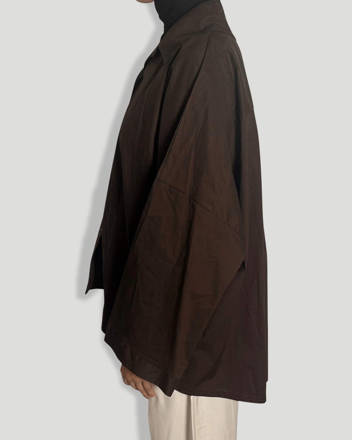 CHEMISE OVERSIZE MARRON