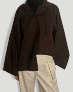 CHEMISE OVERSIZE MARRON